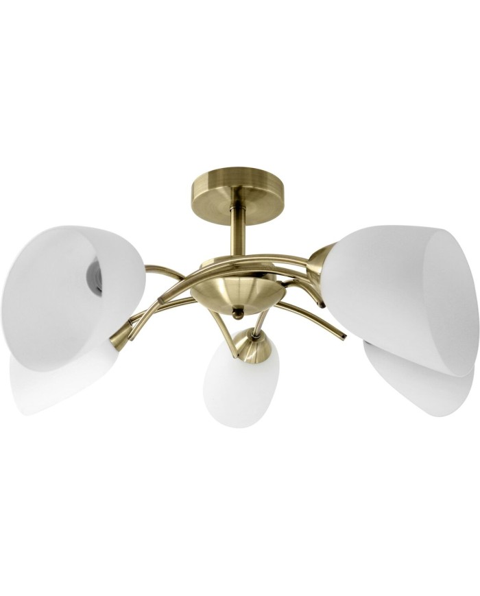 Lampadario Activejet NIKITA 5P Patyna Bianco Metallo Vetro 200 W