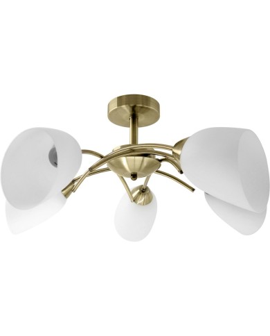 Lampadario Activejet NIKITA 5P Patyna Bianco Metallo Vetro 200 W