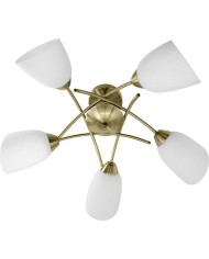 Lampadario Activejet NIKITA 5P Patyna Bianco Metallo Vetro 200 W