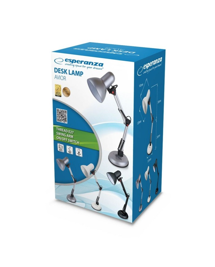 Lampada da scrivania Esperanza ELD112W Bianco Nero Plastica 12 W Lampada da scrivania Esperanza ELD112W Bianco Nero Plastica 12 W