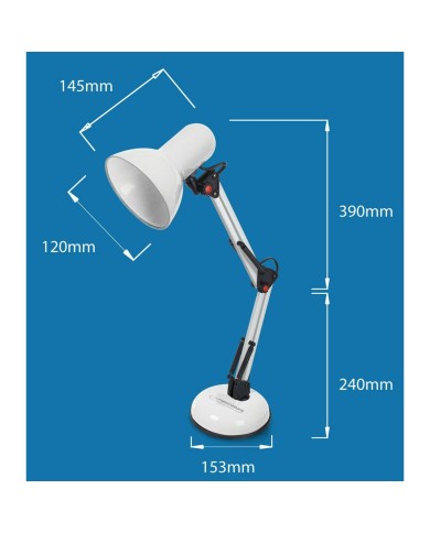 Lampada da scrivania Esperanza ELD112W Bianco Nero Plastica 12 W
