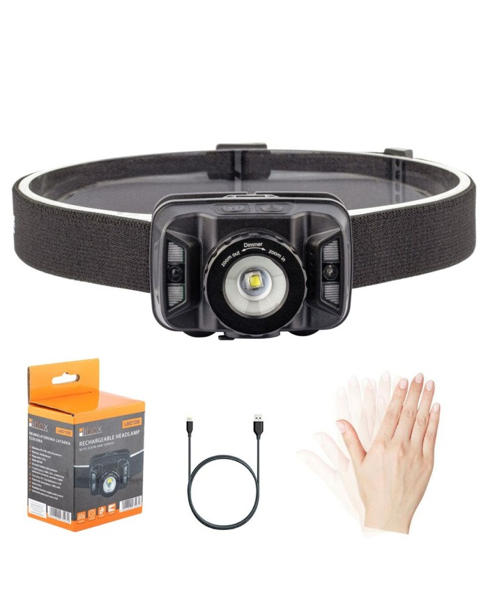 Torcia Frontale LED Libox LB0106 Bianco Nero 250 Lm