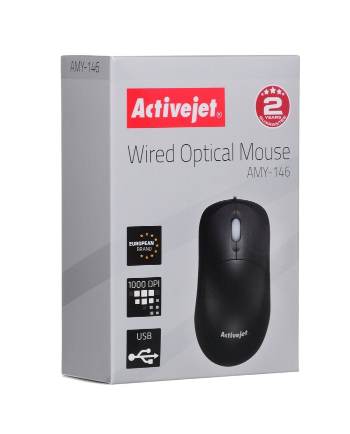 Mouse Ottico Mouse Ottico Activejet AMY-146 Nero 1000 dpi Mouse Ottico Mouse Ottico Activejet AMY-146 Nero 1000 dpi