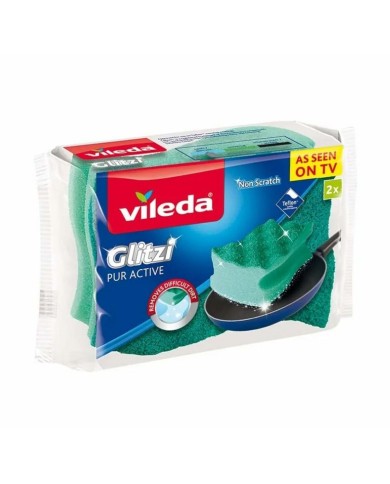 Spugna Vileda Glitzi Pur Active Verde Poliuretano 60 x 4 x 90 cm (2 Unità) Spugna Vileda Glitzi Pur Active Verde Poliuretano 60 x 4 x 90 cm (2 Unità)