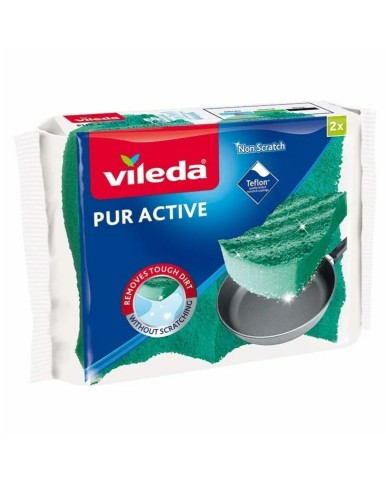 Spugna Vileda Pur Active Verde Poliuretano (2 Unità) Spugna Vileda Pur Active Verde Poliuretano (2 Unità)