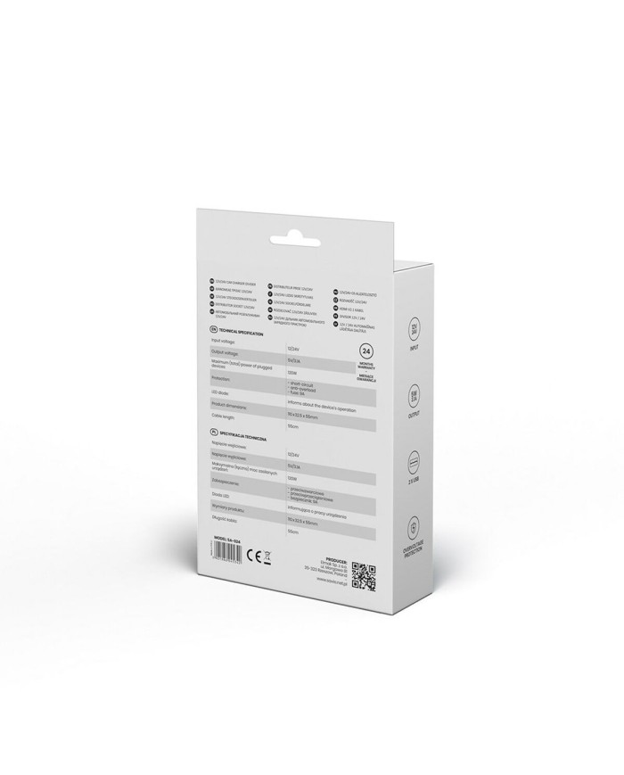 Adattore con prese Savio SA-024 Nero Adattore con prese Savio SA-024 Nero