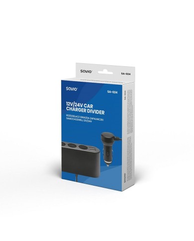 Adattore con prese Savio SA-024 Nero