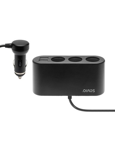 Adattore con prese Savio SA-024 Nero