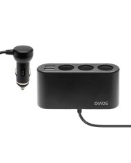 Adattore con prese Savio SA-024 Nero Adattore con prese Savio SA-024 Nero