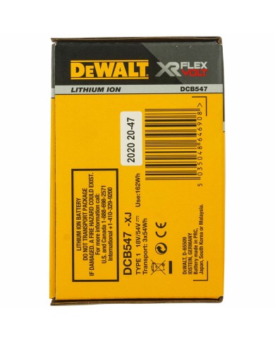 Batteria ricaricabile al litio Dewalt DCB547-XJ 9 Ah 18 V Batteria ricaricabile al litio Dewalt DCB547-XJ 9 Ah 18 V