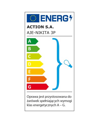 Lampadario Activejet NIKITA 3P Patyna Bianco Metallo Vetro 120 W
