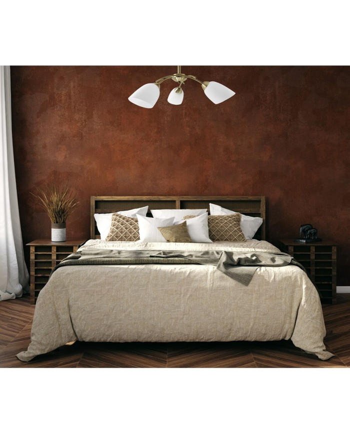 Lampadario Activejet NIKITA 3P Patyna Bianco Metallo Vetro 120 W Lampadario Activejet NIKITA 3P Patyna Bianco Metallo Vetro 120 W