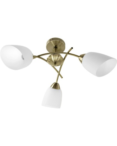 Lampadario Activejet NIKITA 3P Patyna Bianco Metallo Vetro 120 W