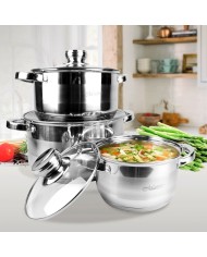 Casseruole Feel Maestro MR-2220-6L Argentato Acciaio 6 Pezzi