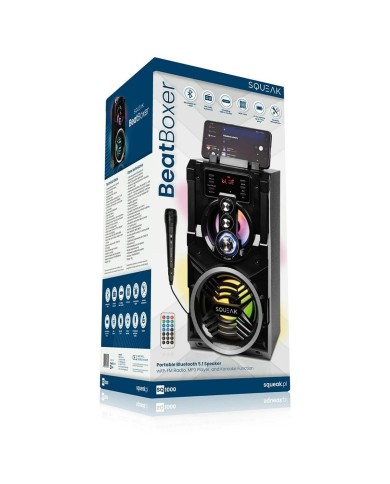 Altoparlante Bluetooth Portatile SQUEAK SQ1000 Nero 20 W Altoparlante Bluetooth Portatile SQUEAK SQ1000 Nero 20 W