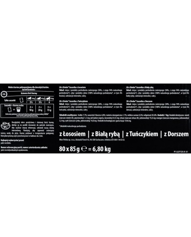 Cibo per gatti Sheba Fine Flakes Salmone Tonno Pesce Baccalà 80 x 85 g