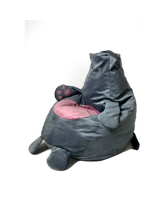 Puff GO GIFT Grigio Oxford Gatto 105 x 80 cm