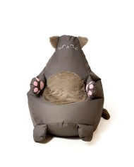 Puff GO GIFT Grigio Oxford Gatto 105 x 80 cm