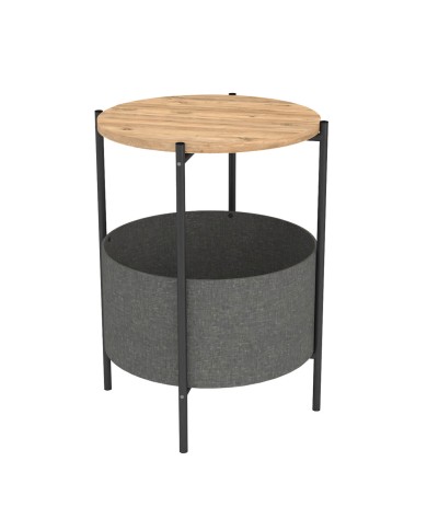 Tavolo aggiuntivo Alexandra House Living Nero Grigio Rovere Metallo Legno MDP 43 x 60 x 43 cm