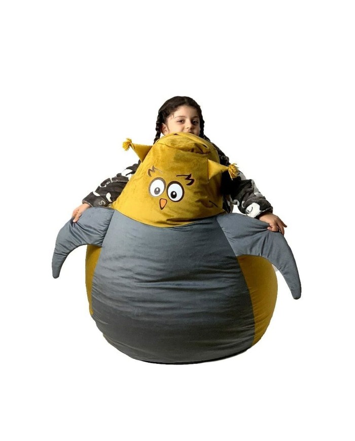 Puff GO GIFT Oro Grigio Velluto 130 x 90 cm