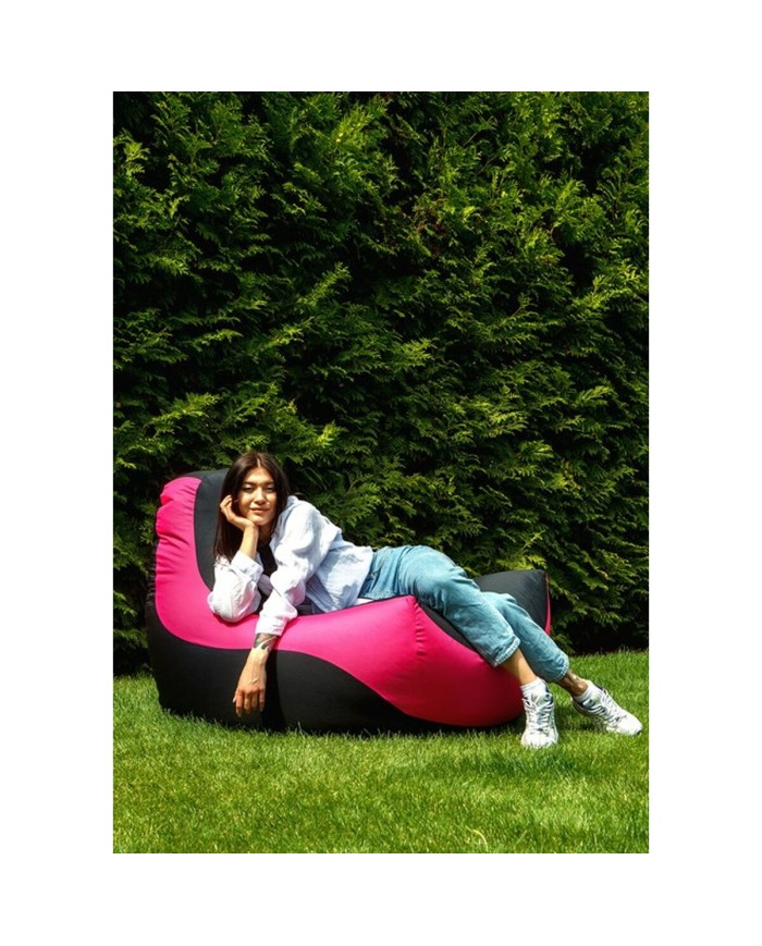 Puff GO GIFT Nero Rosa Oxford tejido antidesgarros 140 x 100 x 100 cm 140 x 100 cm