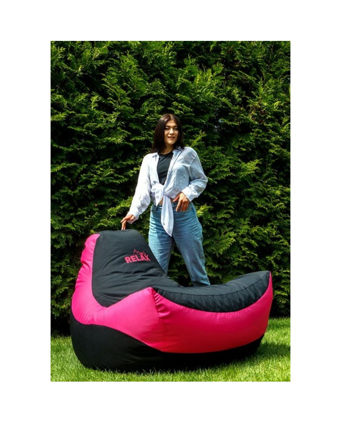 Puff GO GIFT Nero Rosa Oxford tejido antidesgarros 140 x 100 x 100 cm 140 x 100 cm