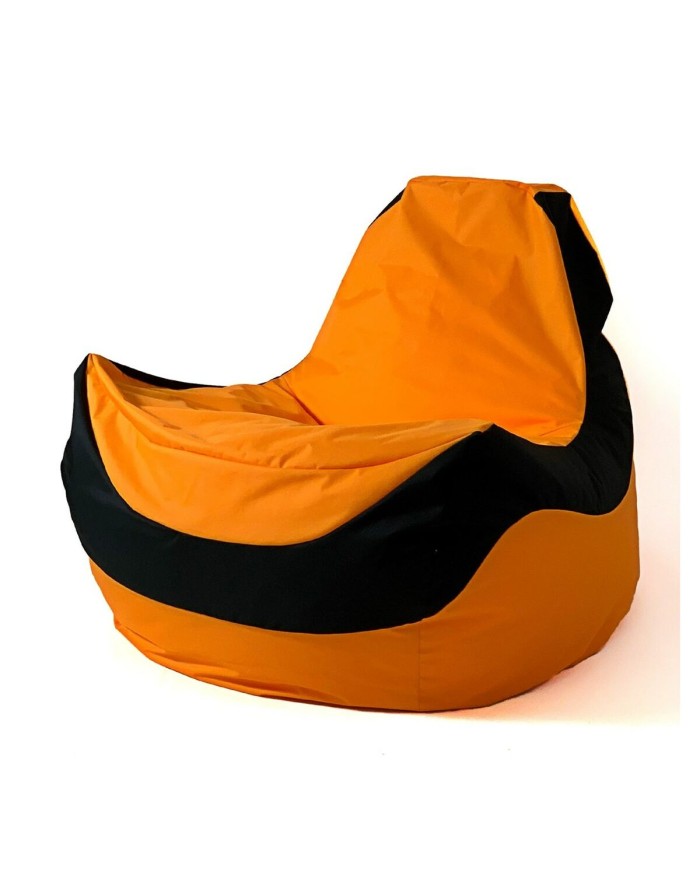 Puff GO GIFT Nero Arancio Oxford tejido antidesgarros 140 x 100 x 100 cm 140 x 100 cm