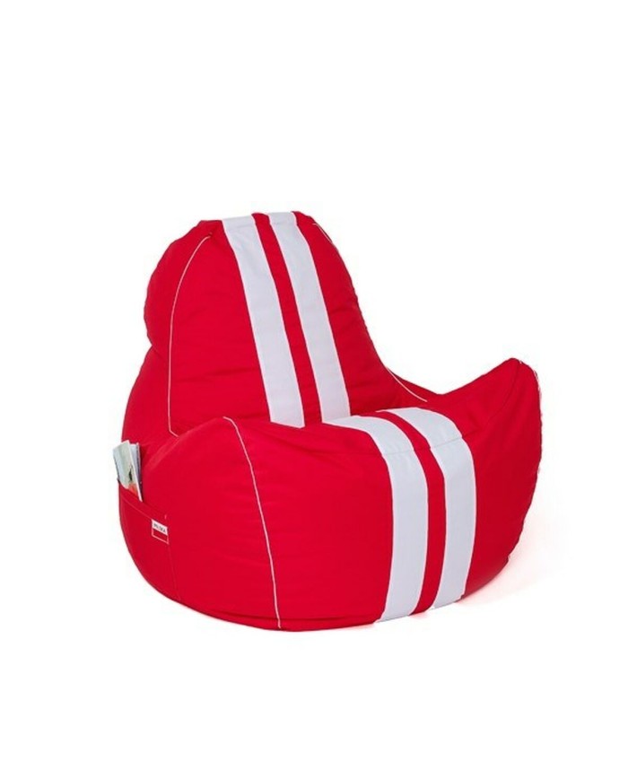 Puff GO GIFT Bianco Rosso Oxford tejido antidesgarros 140 x 100 x 100 cm 140 x 100 cm