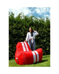 Puff GO GIFT Bianco Rosso Oxford tejido antidesgarros 140 x 100 x 100 cm 140 x 100 cm