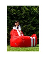 Puff GO GIFT Bianco Rosso Oxford tejido antidesgarros 140 x 100 x 100 cm 140 x 100 cm