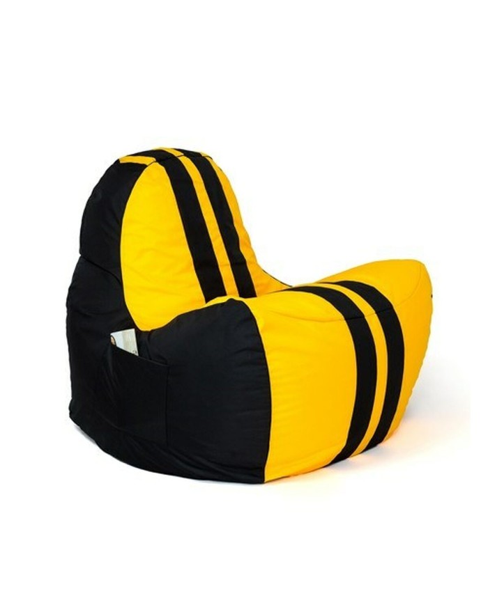Puff GO GIFT Giallo Nero Oxford tejido antidesgarros 140 x 100 x 100 cm 140 x 100 cm