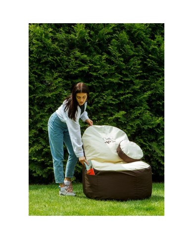 Puff GO GIFT Beige Bronce Oxford tejido antidesgarros 120 x 90 x 90 cm Puff GO GIFT Beige Bronce Oxford tejido antidesgarros 120 x 90 x 90 cm