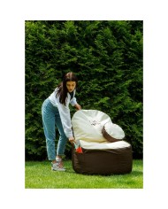 Puff GO GIFT Beige Bronce Oxford tejido antidesgarros 120 x 90 x 90 cm Puff GO GIFT Beige Bronce Oxford tejido antidesgarros 120 x 90 x 90 cm