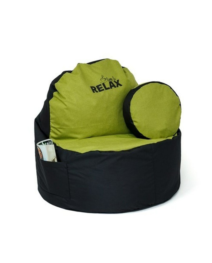 Puff GO GIFT Nero Oliva Oxford tejido antidesgarros 120 x 80 x 80 cm