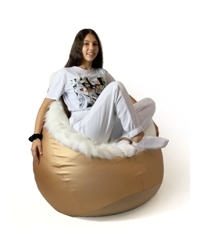 Puff GO GIFT Bianco Oro Oxford tejido antidesgarros Puff GO GIFT Bianco Oro Oxford tejido antidesgarros