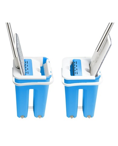 Mop with Bucket Esperanza EHS004 Azzurro Bianco Microfibra