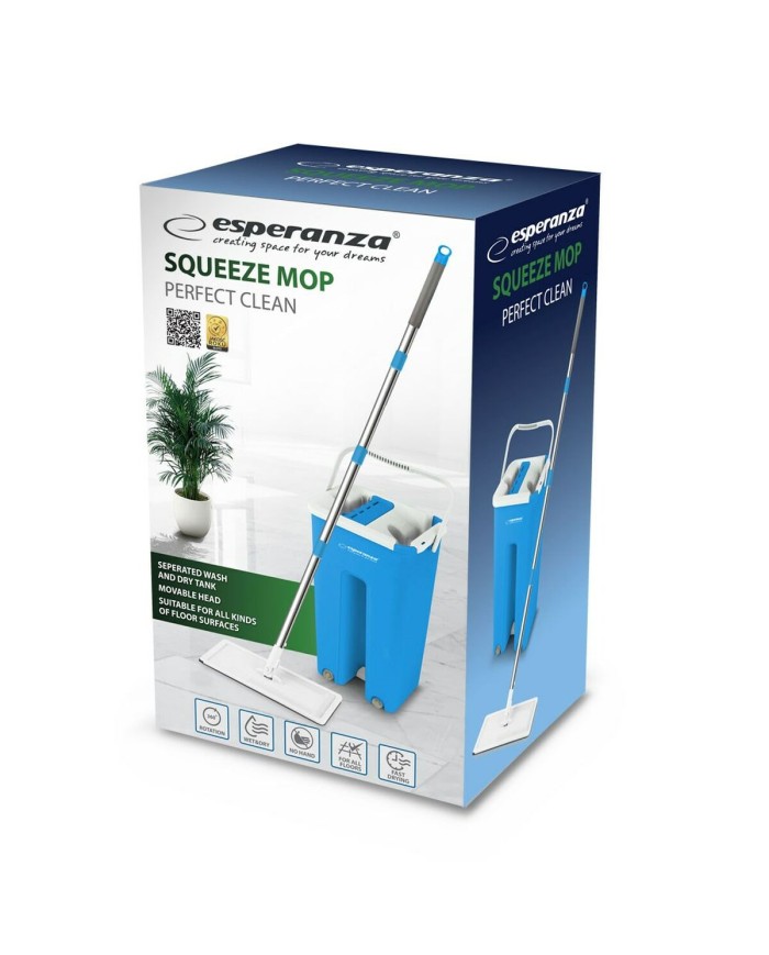 Mop with Bucket Esperanza EHS004 Azzurro Bianco Microfibra Mop with Bucket Esperanza EHS004 Azzurro Bianco Microfibra