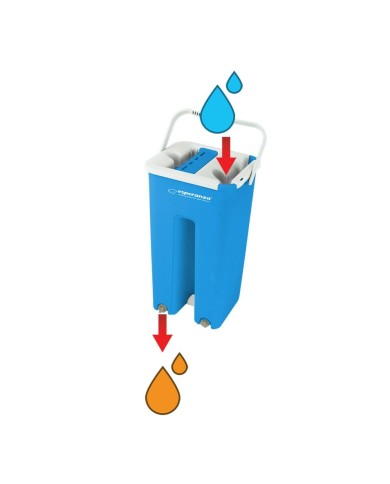 Mop with Bucket Esperanza EHS004 Azzurro Bianco Microfibra