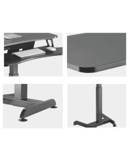 Scrivania MacLean MC-835 Nero Acciaio Scrivania MacLean MC-835 Nero Acciaio