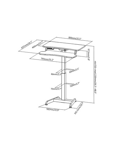 Scrivania MacLean MC-835 Nero Acciaio