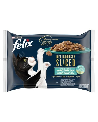 Cibo per gatti Purina Deliciously Salmone Tonno Baccalà 4 x 80 g