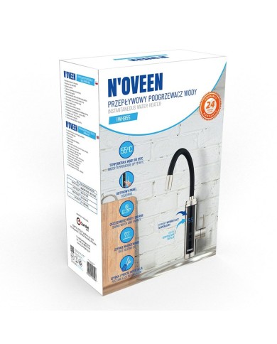 Bollitore N'oveen PODGRZEWACZ IWH955 Nero Argentato Acciaio inossidabile 3600 W 3000 W Bollitore N'oveen PODGRZEWACZ IWH955 Nero Argentato Acciaio inossidabile 3600 W 3000 W