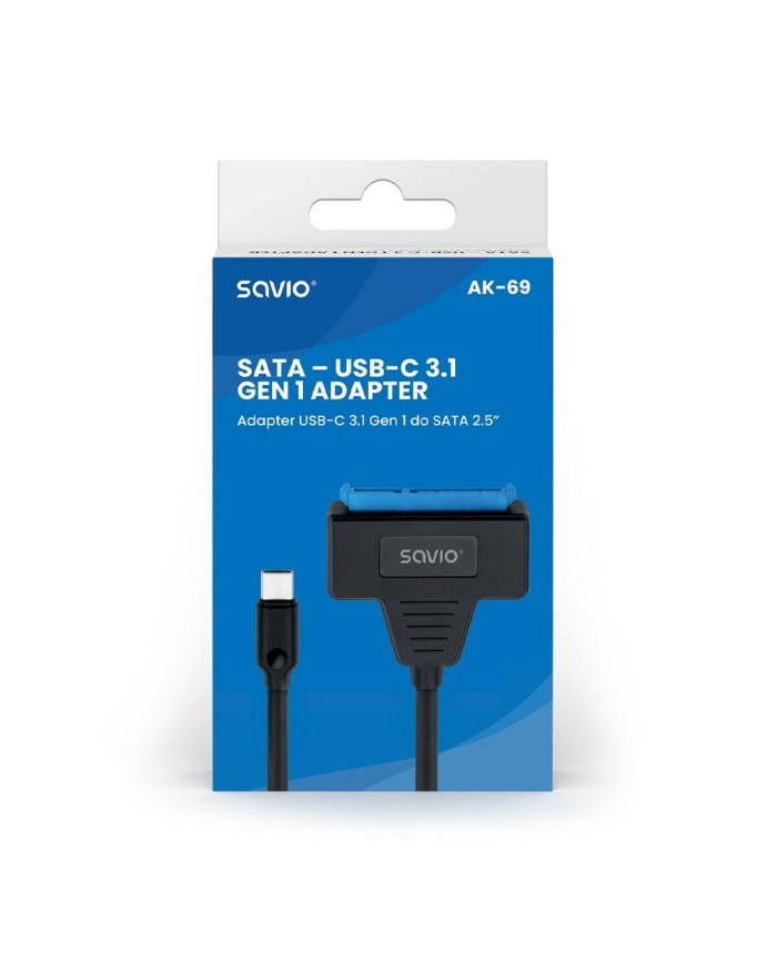 Adattatore da USB a SATA per Hard Disk Savio AK-69 25 cm