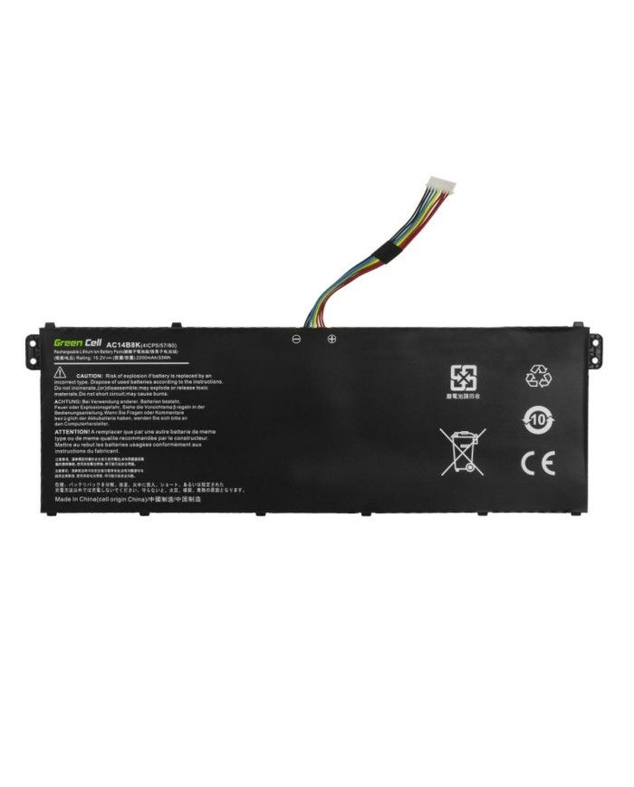 Batteria per Laptop Green Cell AC72 Nero 2100 mAh