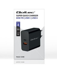 Caricabatterie da Parete Qoltec 52380 Nero 65 W (1 Unità) Caricabatterie da Parete Qoltec 52380 Nero 65 W (1 Unità)