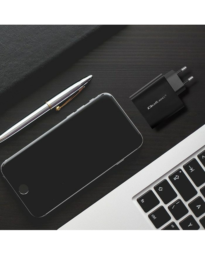 Caricabatterie da Parete Qoltec 52380 Nero 65 W (1 Unità) Caricabatterie da Parete Qoltec 52380 Nero 65 W (1 Unità)