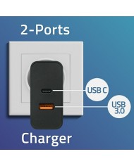 Caricabatterie da Parete Qoltec 52380 Nero 65 W (1 Unità) Caricabatterie da Parete Qoltec 52380 Nero 65 W (1 Unità)