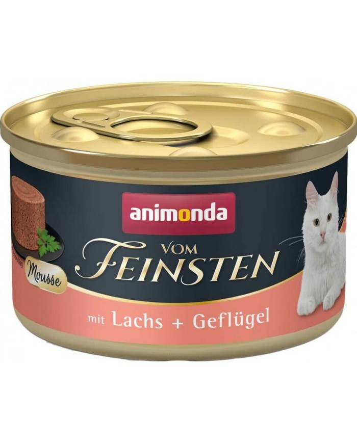 Cibo per gatti Animonda Vom Feinsten Mousse Salmon y Aves Salmone Pesce Uccelli 85 g