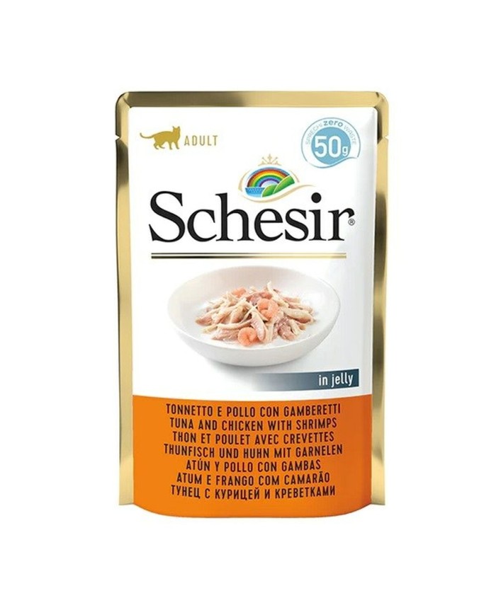 Cibo per gatti Agras Pet Foods SCHESIR in jelly Tuna and chicken with shrimps Pesce 50 g
