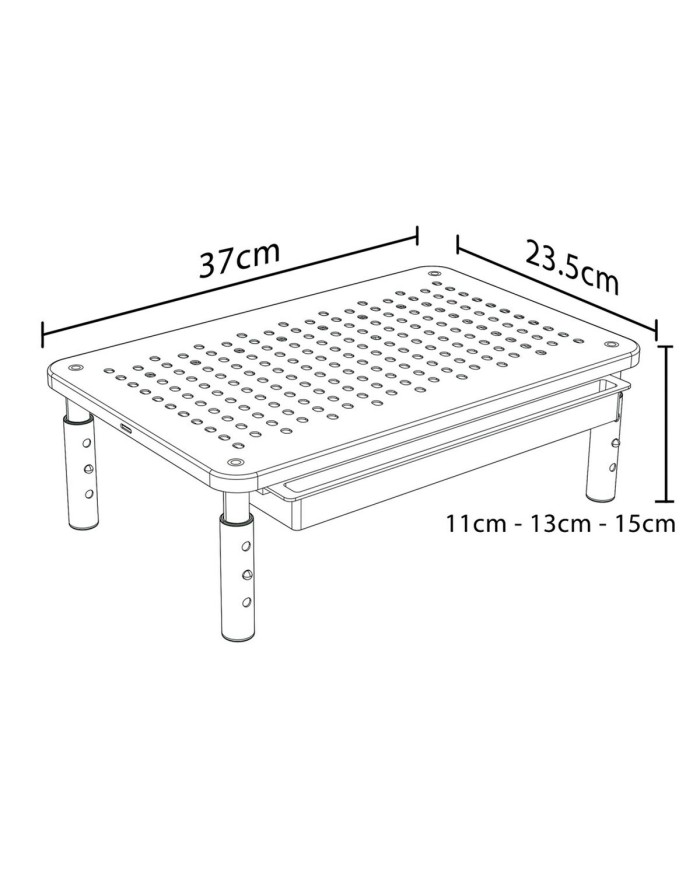 Supporto da Tavolo per Schermo MacLean MC-946 13" 13"-32" 37 x 23,5 x 14 cm